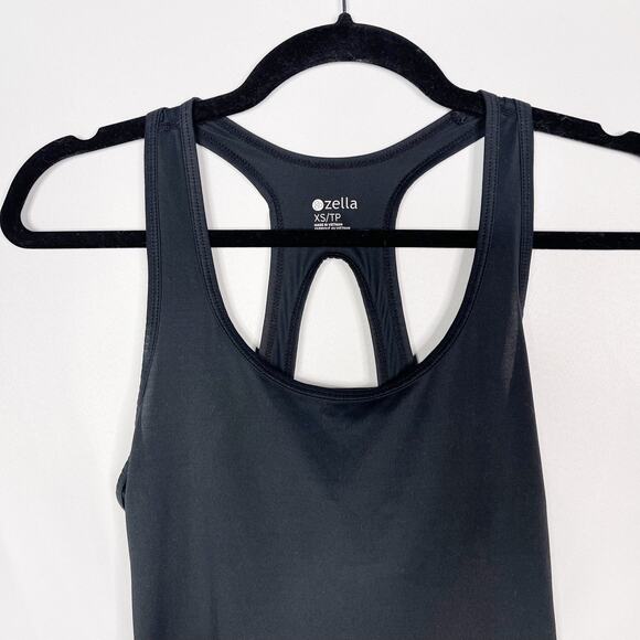Zella XSmall XS Black Cut Out Racerback Workout Tank Top Scoop Neck Womens - Picture 3 of 9